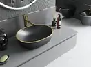 Умывальник (раковина) MEXEN VIKI BLACK GOLD EDGE накладной (MEX-21054875)