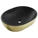 Умывальник (раковина) MEXEN VIKI BLACK BRUSHED GOLD накладной (MEX-21054877)