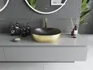 Умывальник (раковина) MEXEN VIKI BLACK BRUSHED GOLD накладной (MEX-21054877)