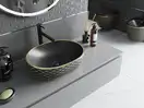 Умывальник (раковина) MEXEN VIKI BLACK DIAMOND GOLD накладной (MEX-21054879)