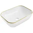 Умывальник (раковина) MEXEN RITA WHITE GOLD EDGE накладной (MEX-21084505)