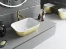Умывальник (раковина) MEXEN RITA BRUSHED GOLD WHITE накладной (MEX-21084553)