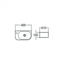 Умывальник (раковина) MEXEN VIERA 40 LIGHT GREY MATT левый накладной подвесной (MEX-21274061L)