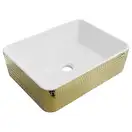Умывальник (раковина) MEXEN CATIA WHITE GOLD накладной с узором (MEX-21314808)