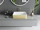 Умывальник (раковина) MEXEN CATIA WHITE GOLD BRUSHED накладной (MEX-21314817)