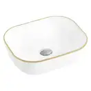 Умывальник (раковина) MEXEN MIRABEL WHITE GOLD EDGE накладной (MEX-22115005)