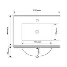 MIXXUS PREMIUM CUBIC-1502 Раковина меблева, 710х460мм (MP6496)