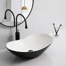 MIXXUS PREMIUM WAVE-0105 Раковина накладна, біло-чорна (MP6558)