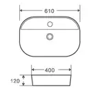 Раковина накладна Mixxus Premium ELLIPSE-0204, біла (MP6679)
