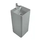 Умивальник окремо стоячий Nic Design Semplice 40х40х85 см з отвором під змішувач, злив у стіну, Cemento матовий (001371047)