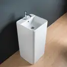 Умивальник окремо стоячий Nic Design Semplice 40х40х85 см з отвором під змішувач, злив у стіну, Polvere матовий (001371057)