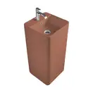 Умивальник окремо стоячий Nic Design Semplice 40х40х85 см з отвором під змішувач, злив у стіну, Fard глянець (001371072)