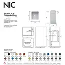 Nic-Design Умивальник окремо стоячий Nic Design Semplice 40х40х85 см без переливу, зі зливом у стіну, білий матовий (001372003)