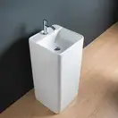 Nic-Design Умивальник окремо стоячий Nic Design Semplice 40х40х85 см з отвором під змішувач зі зливом в підлогу, білий матовий (001374003)