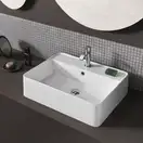 Умивальник на стільницю Nic Design Semplice 60х45х16 см з отвором під змішувач, білий матовий C/F (001384003 CF)