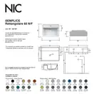 Умивальник на стільницю з переливом Nic Design Semplice 60х45х16 см, Polvere матовий N/F (001384057 NF)