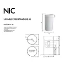 Nic-Design Умивальник окремо стоячий Nic Design Ovvio 45x85 см, antracite matt (001455013)