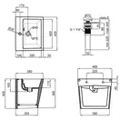 Раковина подвесная моноблок Qtap Tern 465х385х370 White с донным клапаном QT1711G803W