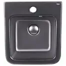 Раковина подвесная моноблок Qtap Tern 370х410х400 Matt black с донным клапаном QT1711G808MB