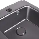 Раковина подвесная моноблок Qtap Tern 370х410х400 Matt black с донным клапаном QT1711G808MB