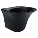 Раковина подвесная моноблок Qtap Virgo 550х430х400 Matt black с донным клапаном QT1811037GMB