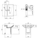 Раковина подвесная моноблок Qtap Aquarius 630х515х490 White с донным клапаном QT2111WL425W