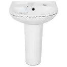 Раковина напольная с пьедесталом Qtap Baby 375x305x520 White с рисунком, с донным клапаном QT2311LP304BW (QT2311LP304BEWD)