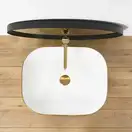 Умывальник (раковина) REA FLORIA BRUSHED GOLD WHITE накладной (REA-U0027)