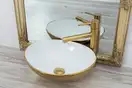 Rea SOFIA GOLD WHITE Умывальник накладной, белый/золото (REA-U0456)