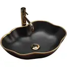 Умивальник (раковина) REA PEARL BLACK GOLD накладний чорний/золото (REA-U0692)