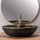 Умивальник (раковина) REA PEARL BLACK GOLD накладний чорний/золото (REA-U0692)
