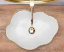 Умывальник (раковина) REA PEARL WHITE GOLD EDGE накладной (REA-U0696)