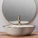 Умывальник (раковина) REA PEARL WHITE GOLD EDGE накладной (REA-U0696)