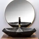 Умивальник (раковина) REA VEGAS MARBLE BLACK MAT накладний чорний (REA-U0994)