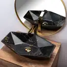 Умивальник (раковина) REA VEGAS MARBLE BLACK MAT накладний чорний (REA-U0994)