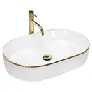 Умывальник (раковина) REA NADIA WHITE GOLD EDGE накладной (REA-U1063)