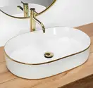Умывальник (раковина) REA NADIA WHITE GOLD EDGE накладной (REA-U1063)