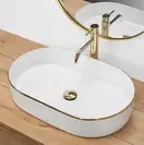 Умывальник (раковина) REA NADIA WHITE GOLD EDGE накладной (REA-U1063)
