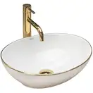 Rea Sofia Gold Edge Раковина накладная, белая с золотом (REA-U3287)