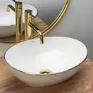 Rea Sofia Gold Edge Раковина накладная, белая с золотом (REA-U3287)
