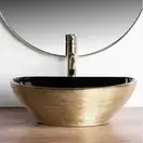 Умывальник (раковина) REA SOFIA BRUSHED GOLD BLACK накладной (REA-U3310)