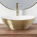 Умывальник (раковина) REA SOFIA BRUSHED GOLD WHITE накладной (REA-U3697)