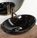 Умывальник (раковина) REA PAMELA BLACK MARBLE SHINY накладной (REA-U5067)