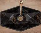 Умывальник (раковина) REA VEGAS BLACK MARBLE SHINY накладной черный (REA-U5603)