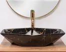 Умывальник (раковина) REA VEGAS BLACK MARBLE SHINY накладной черный (REA-U5603)