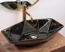 Умывальник (раковина) REA VEGAS BLACK MARBLE SHINY накладной черный (REA-U5603)