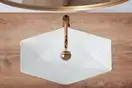 Rea Vegas Rose Gold Edge Умывальник, белый/розовое золото (REA-U5605)