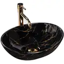 Rea Sofia Marble Black Умивальник накладний, чорний (REA-U5611)