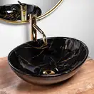 Rea Sofia Marble Black Умивальник накладний, чорний (REA-U5611)