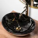 Rea Sofia Marble Black Умивальник накладний, чорний (REA-U5611)